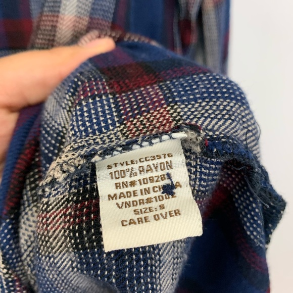 Vintage Havana Lace Up Plaid Tunic Dress Small - Picture 6 of 7